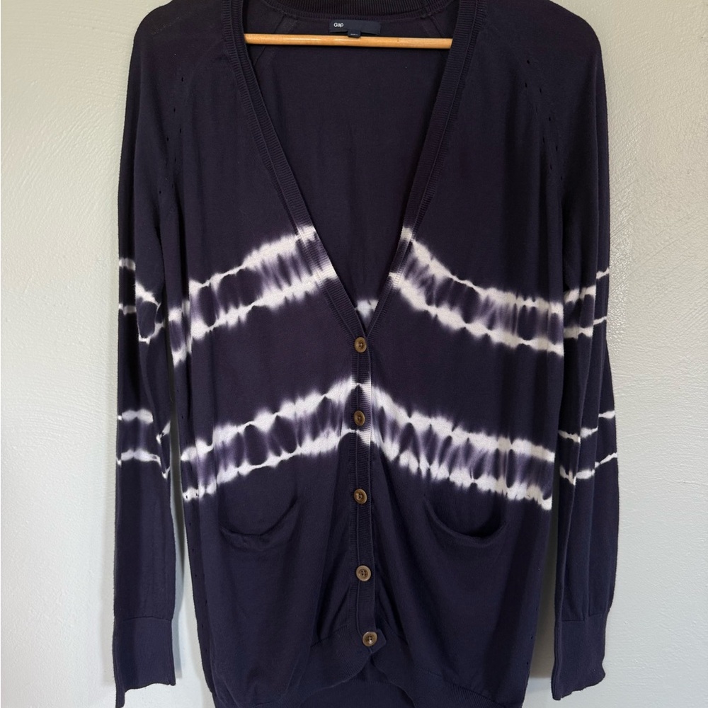 GAP Purple and White Tie-Dye Cardigan